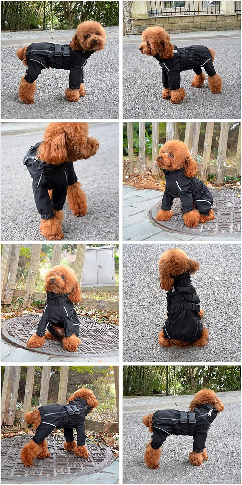 Dogs Waterproof Jacket, Lightweight Waterproof Jacket Reflective Safety Dog Raincoat Windproof Snow-Proof Dog Vest for Small Medium Large Dogs Black XXL