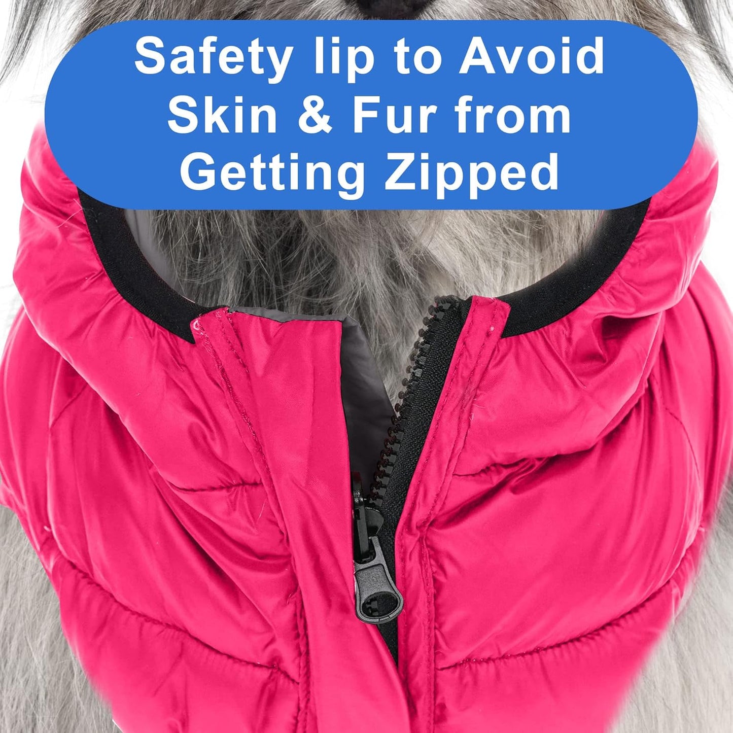 Reversible Dog Windproof Jacket | Water Resistant | Dog Coat for Winter to Keep Your Puppy Warm for Cold Weather Jacket | Pink - Grey up Dog Vest for Toy Breed Dogs - Pouch Included