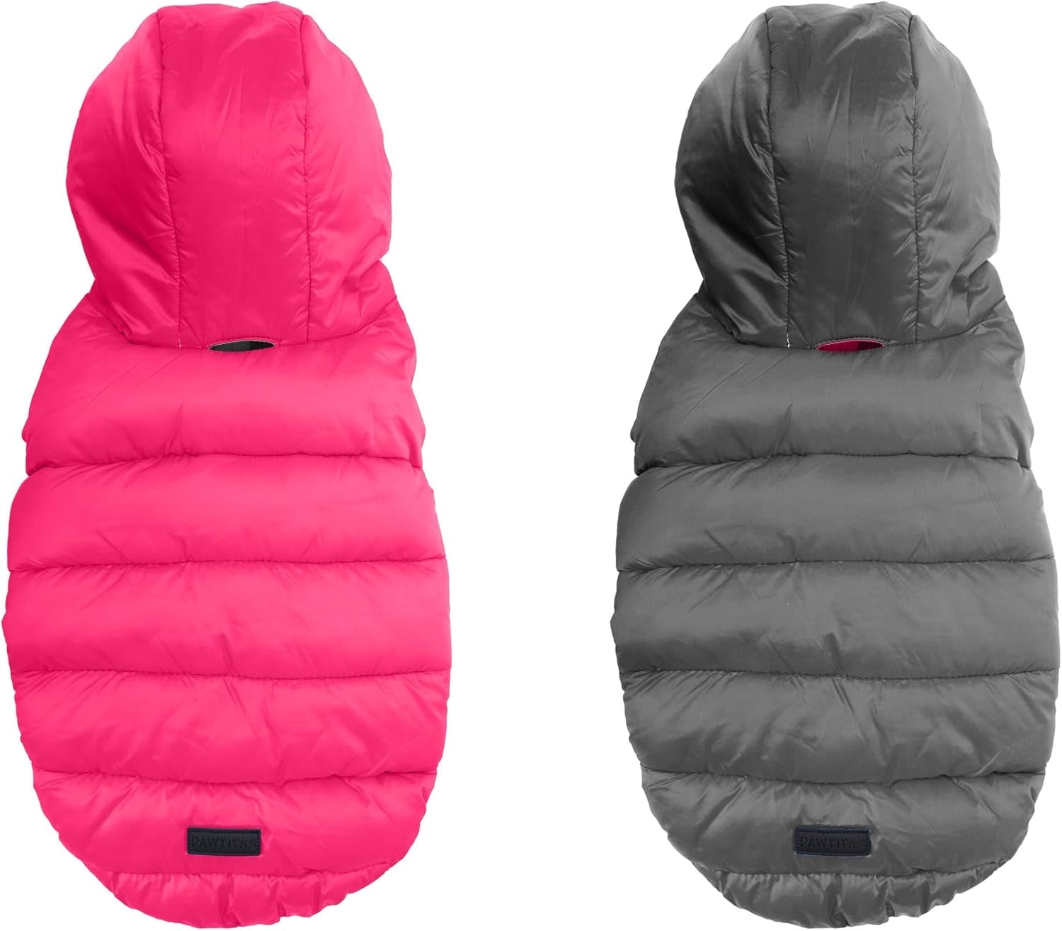 Reversible Dog Windproof Jacket | Water Resistant | Dog Coat for Winter to Keep Your Puppy Warm for Cold Weather Jacket | Pink - Grey up Dog Vest for Toy Breed Dogs - Pouch Included