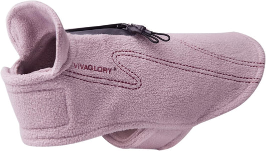 Dog Fleece Coat Warm Jacket with Hook and Loop Fastener, Easy to Take on and Off, Winter Vest Sweater for Small Medium Large Dogs Puppy Windproof Clothes for Cold Weather, Pink, L