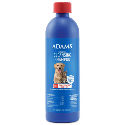 Flea & Tick Cleansing Shampoo for Cats and Dogs, 12 Ounces