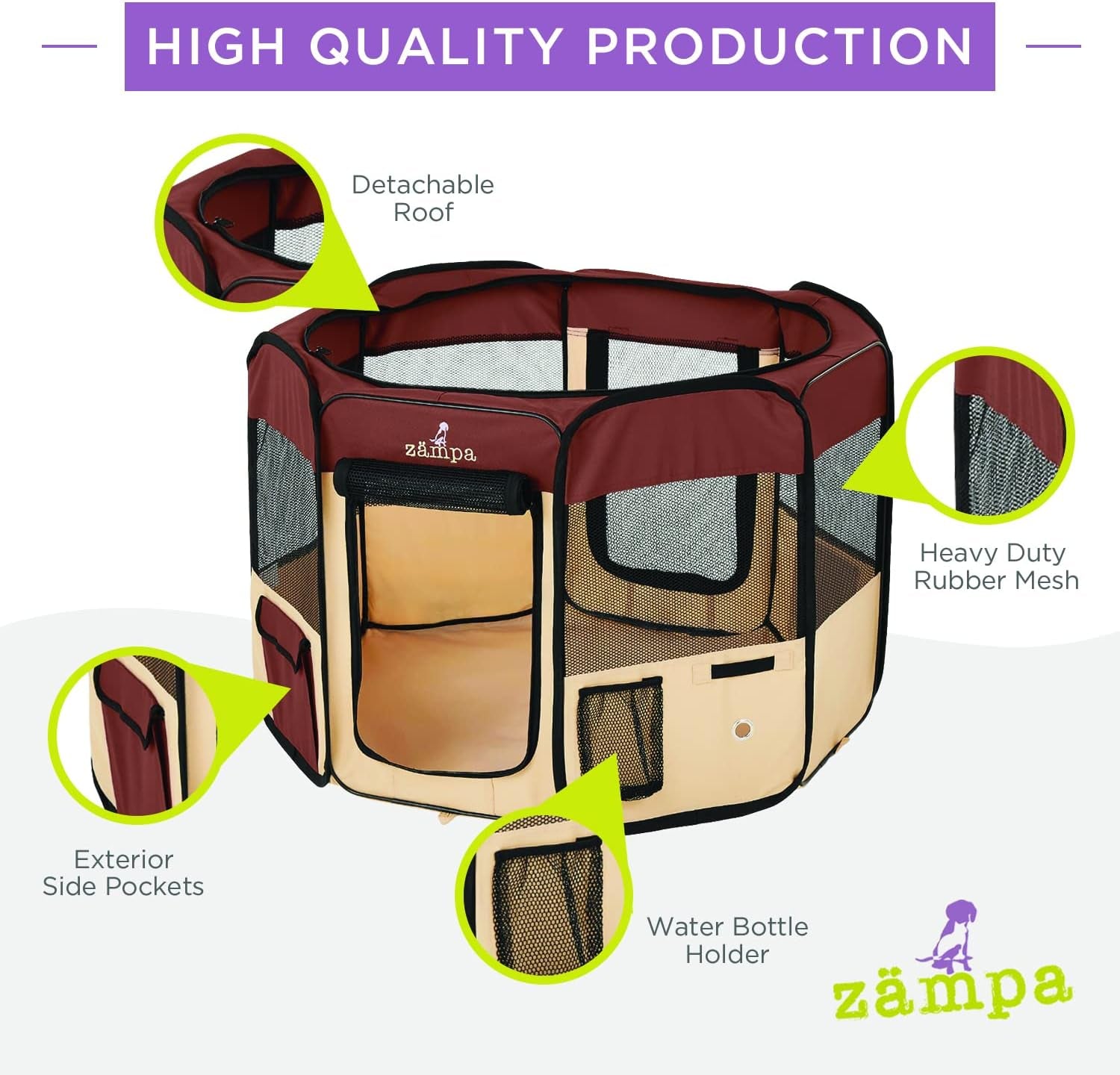Puppy Playpen Extra Small 29"X29"X17" Portable Pop up Playpen for Dog and Cat, Foldable | Indoor / Outdoor Kitten Pen & Travel Pet Carrier + Carrying Case.