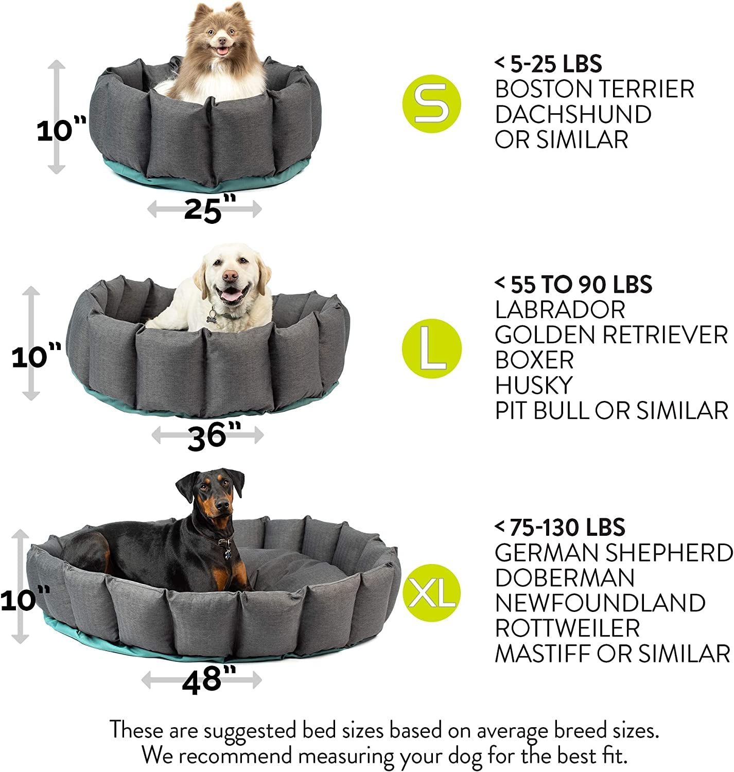'S Deep Sleep Deluxe Durable Dog Bed (Donut Dog Bed, Durable Dog Bed & Washable Dog Bed-Large Dog Bed, X-Large Dog Bed, and Calming Dog Bed) X-LARGE: 48