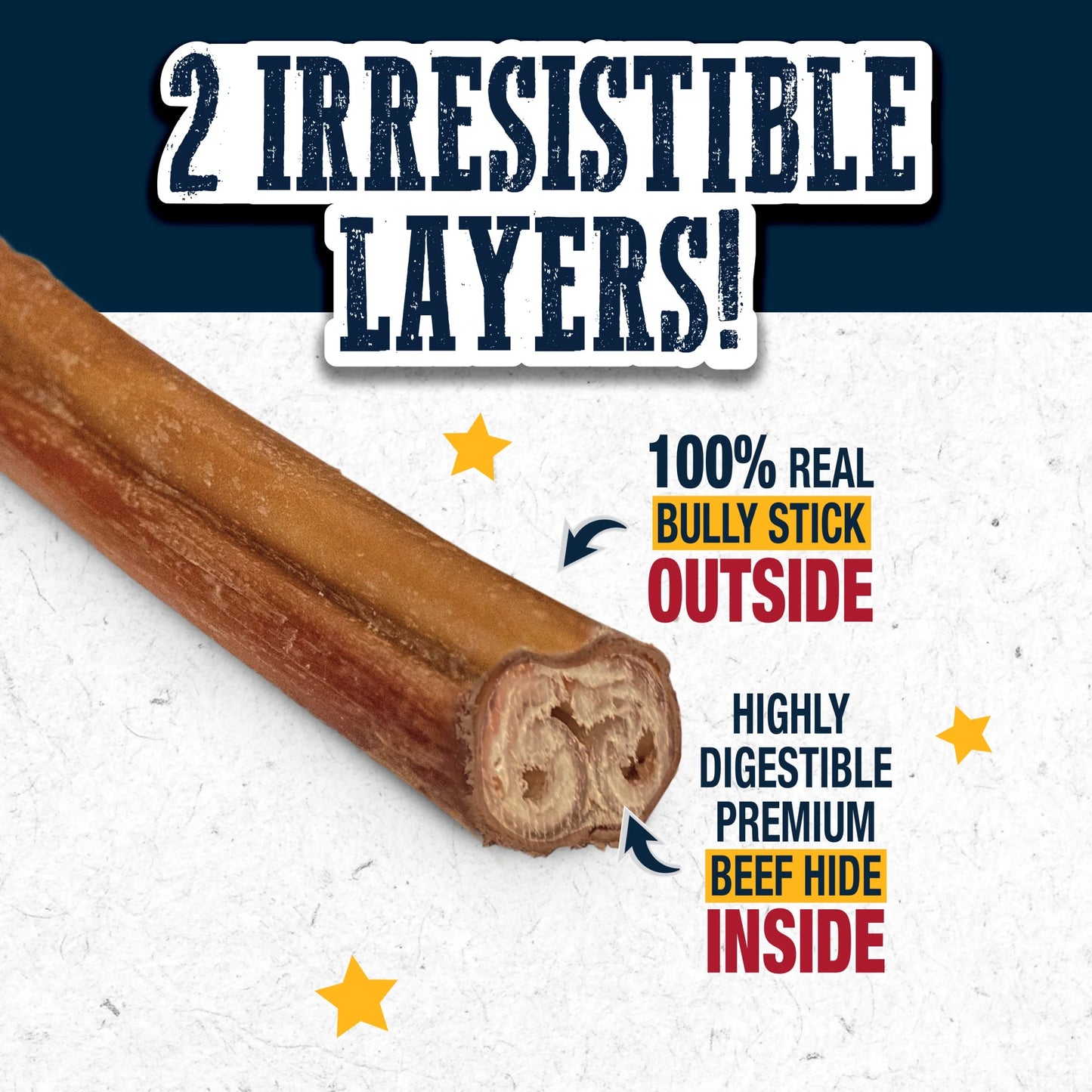 Bully Hide Sticks All-Natural Dog Chews Small Bully Stick Small (5 Count)
