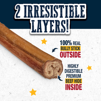 Bully Hide Sticks All-Natural Dog Chews Small Bully Stick Small (5 Count)