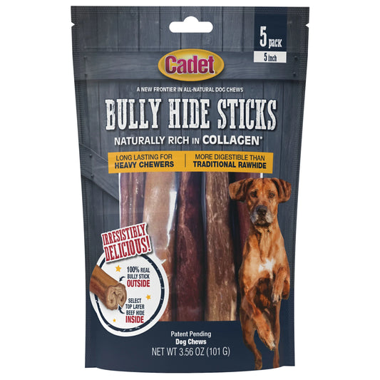 Bully Hide Sticks All-Natural Dog Chews Small Bully Stick Small (5 Count)