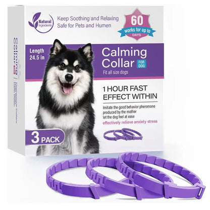 Pet Cats and Dog Flea and Tick Collar Efficient Relieve Anxiety Calming Collars Adjustable for Small Medium Dogs and Cat 3 Pack