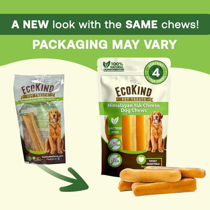 Ecokind Premium Gold Yak Cheese Himalayan Dog Chews, Healthy Dog Treats, Yak Chews for Small Dogs, All Natural, Long Lasting Dog Chew for Aggressive Chewers, High Protein Puppy Treat, Small - 8 Chews
