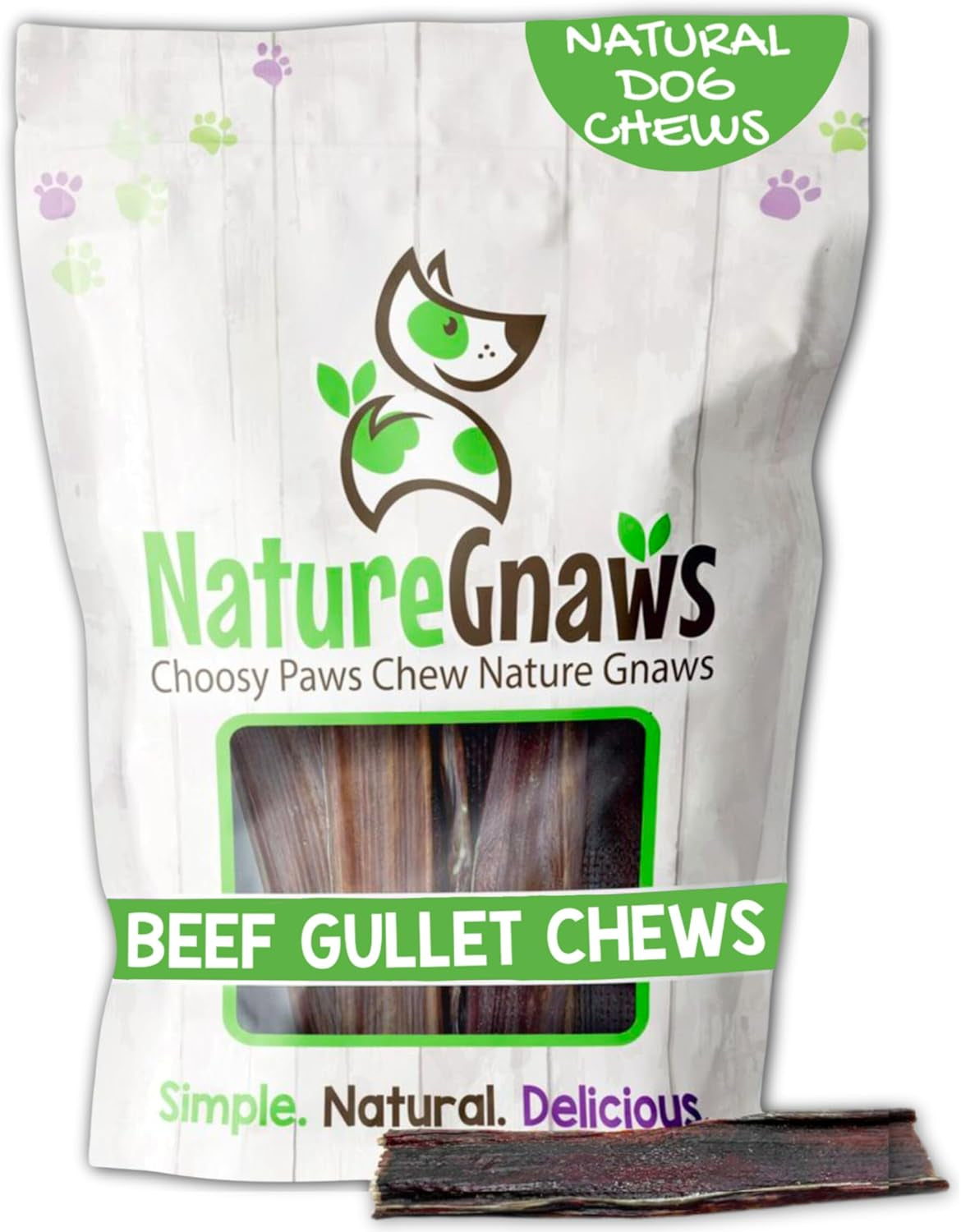 Beef Gullet Chews for Small Dogs 4-5" (20 Count) - Natural Beef Jerky Stick Dog Chew Treats - Rawhide Free