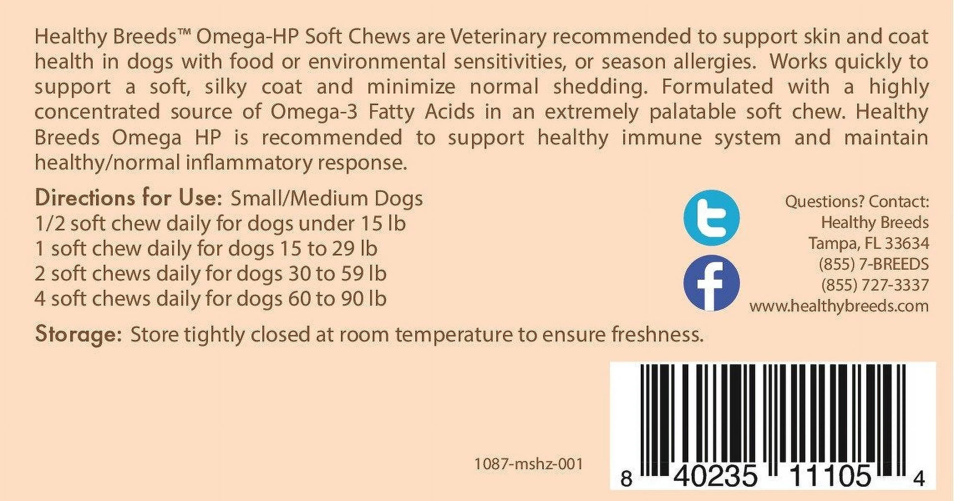 Miniature Schnauzer Omega HP Fatty Acid Skin and Coat Support Soft Chews