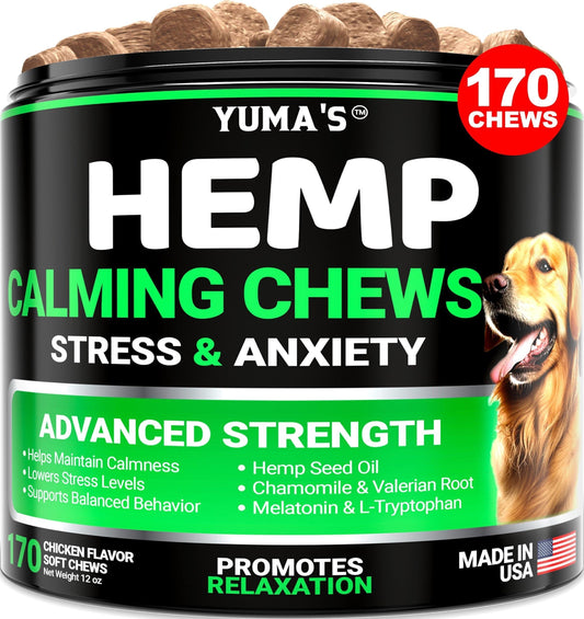 Hemp Calming Chews for Dogs Hip & Joint Support Beef Liver Flavor 170 Chews