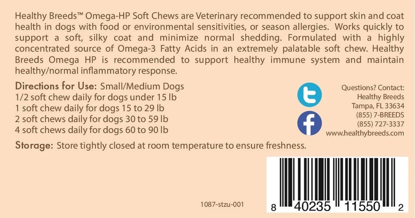 Shih Tzu Omega HP Fatty Acid Skin and Coat Support Soft Chews
