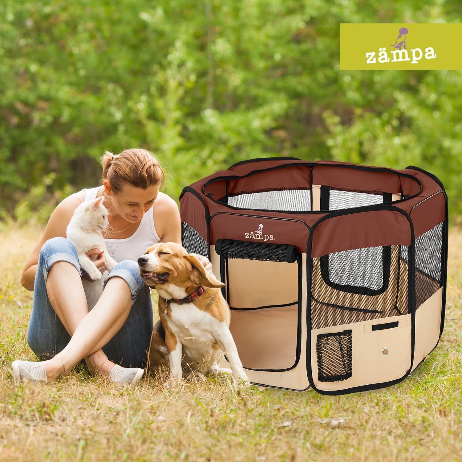 Puppy Playpen Extra Small 29"X29"X17" Portable Pop up Playpen for Dog and Cat, Foldable | Indoor / Outdoor Kitten Pen & Travel Pet Carrier + Carrying Case.