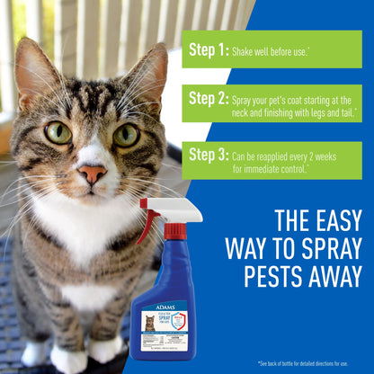 Flea and Tick Spray for Cats, 16 Ounces