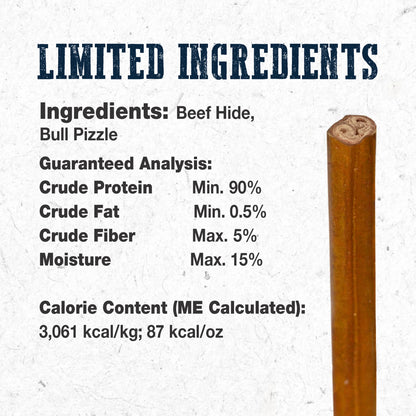 Bully Hide Sticks All-Natural Dog Chews Small Bully Stick Small (5 Count)