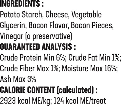 Yak Cheese Dog Chews, Lactose Free & Grain Free, USA Made, for All Dog Breeds, Medium Density Cheese Chew, Resealable Pouch with 3 YUM Treats, Bacon Flavor