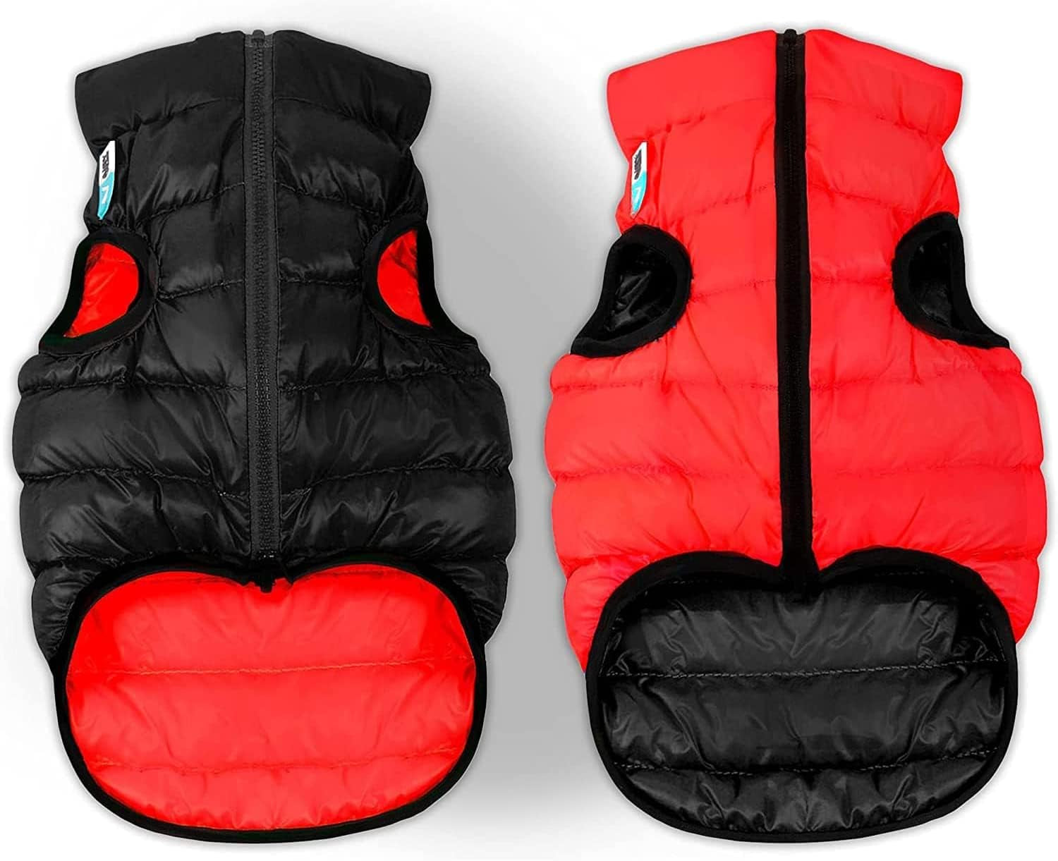 Lightweight Reversible Winter Coat - Warm & Comfortable Dog Jacket - Water Resistant Windproof - XS - Black/Red