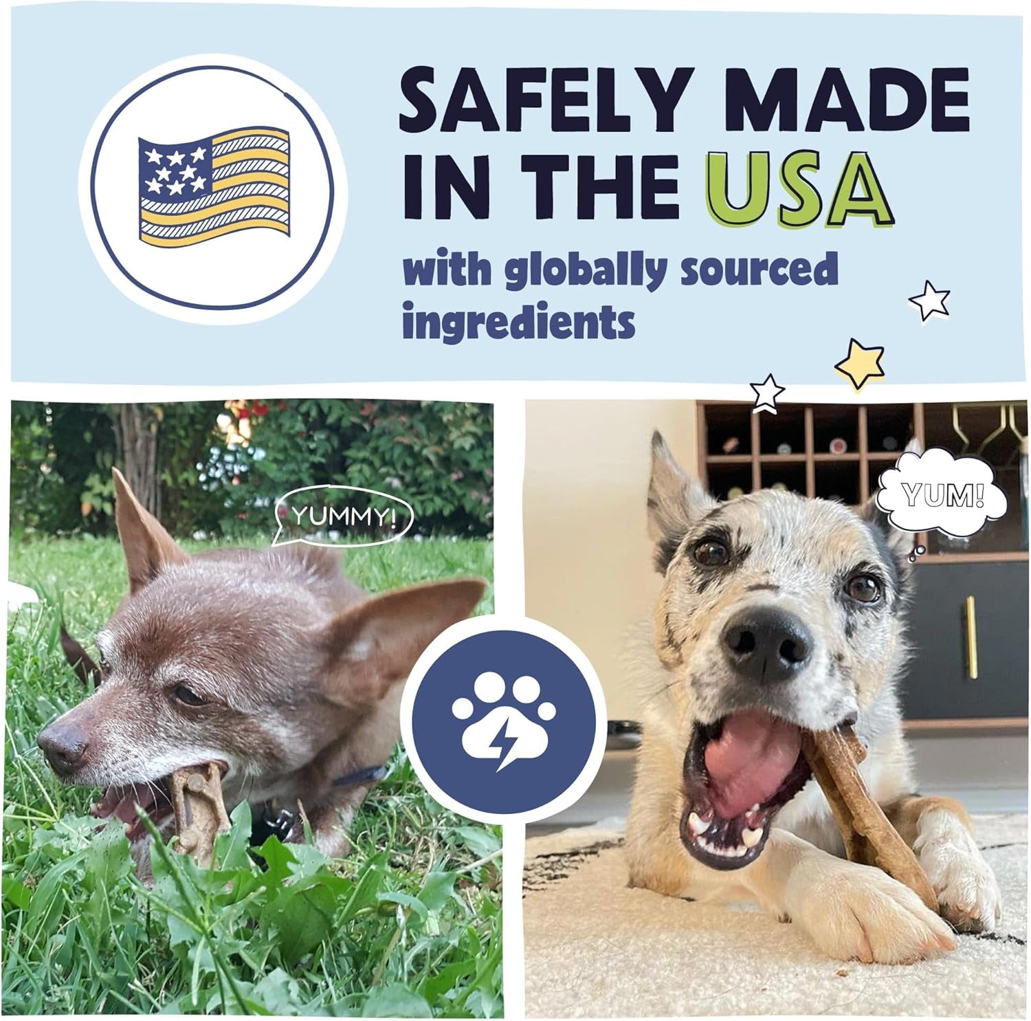 Natural Dental Chews for Small Medium Dogs & Puppies - Vet Recommended Brush Stick Treats Made in USA Breath Freshener to Improve Oral Hygiene & Clean Teeth - 30 Count - Packaging May Vary