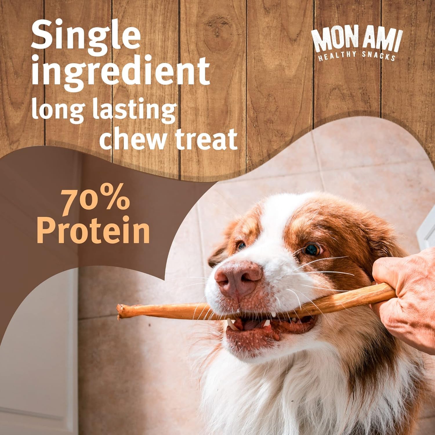 Mon Ami Regular Bully Sticks for Large and Small Dogs (5-6 Inches, 20 Count - Pack of 1) - Grass Fed Dog Treats - Bully Sticks Natural Dog Treat