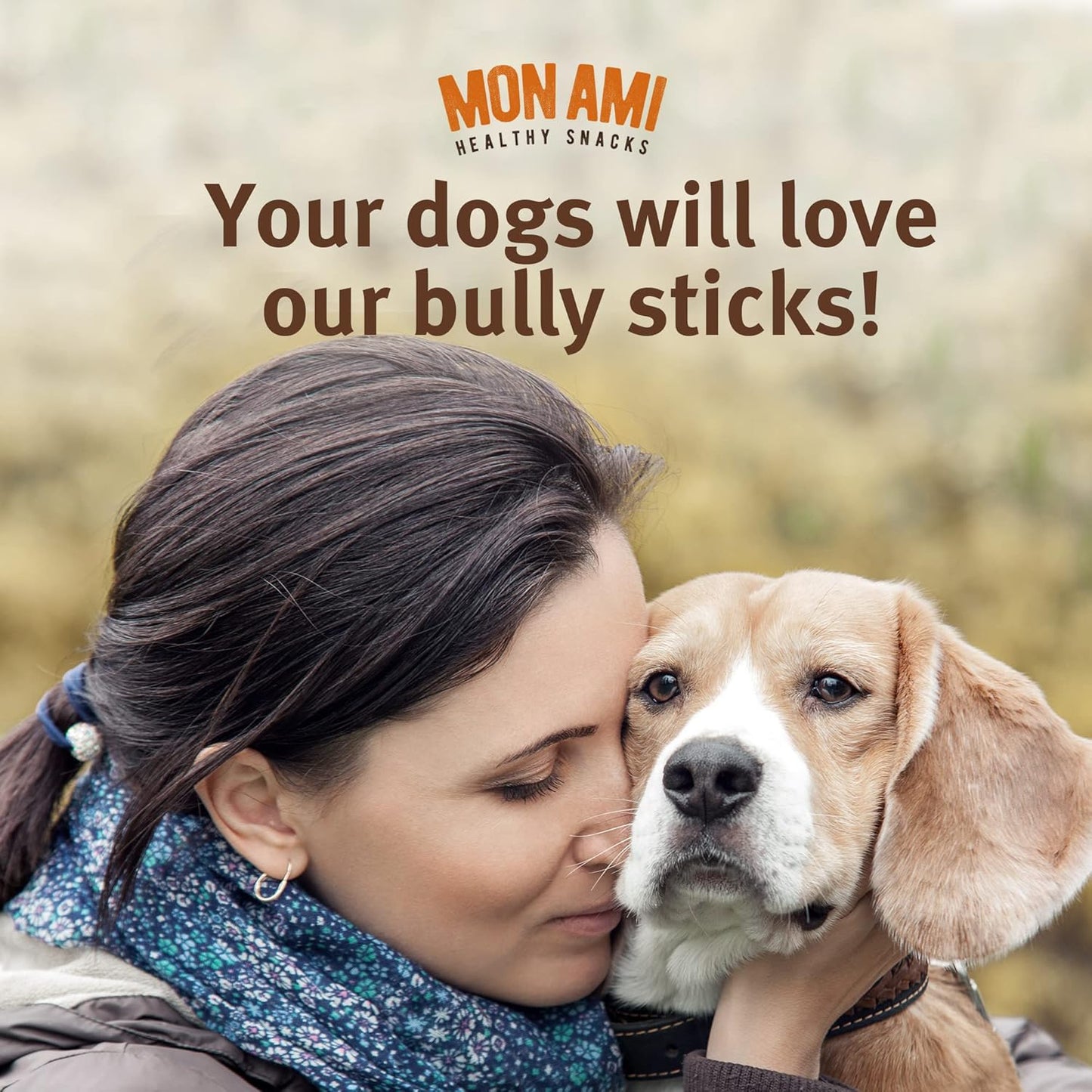 Mon Ami Regular Bully Sticks for Large and Small Dogs (5-6 Inches, 20 Count - Pack of 1) - Grass Fed Dog Treats - Bully Sticks Natural Dog Treat