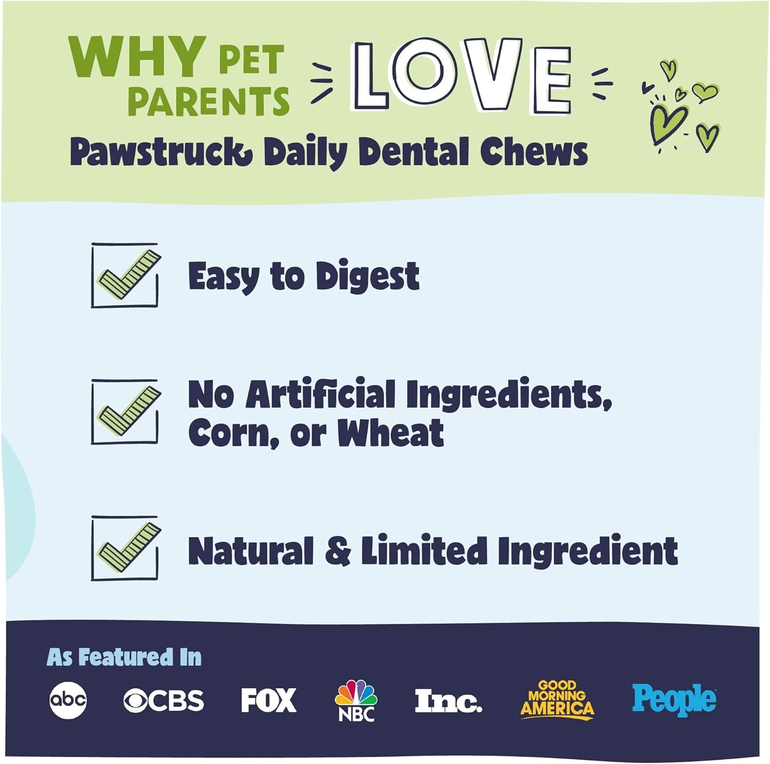 Natural Dental Chews for Small Medium Dogs & Puppies - Vet Recommended Brush Stick Treats Made in USA Breath Freshener to Improve Oral Hygiene & Clean Teeth - 30 Count - Packaging May Vary