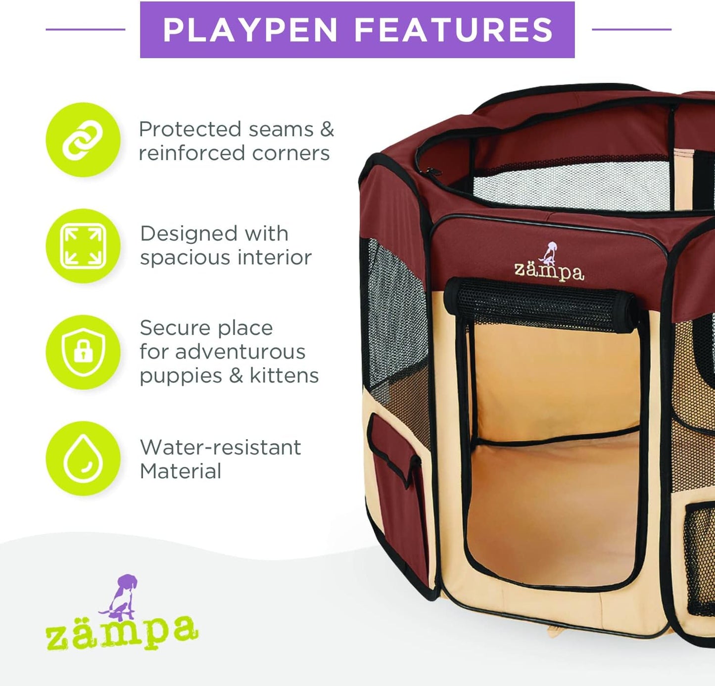 Puppy Playpen Extra Small 29"X29"X17" Portable Pop up Playpen for Dog and Cat, Foldable | Indoor / Outdoor Kitten Pen & Travel Pet Carrier + Carrying Case.