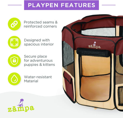 Puppy Playpen Extra Small 29"X29"X17" Portable Pop up Playpen for Dog and Cat, Foldable | Indoor / Outdoor Kitten Pen & Travel Pet Carrier + Carrying Case.