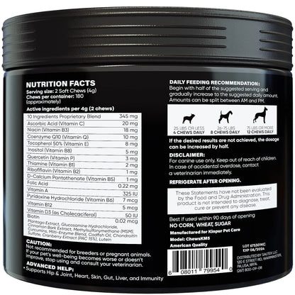 15 in 1 Dog Multivitamin Supplements Immunity Digestion Joint and Heart Health
